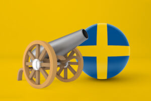 Svensk flagga och kanon